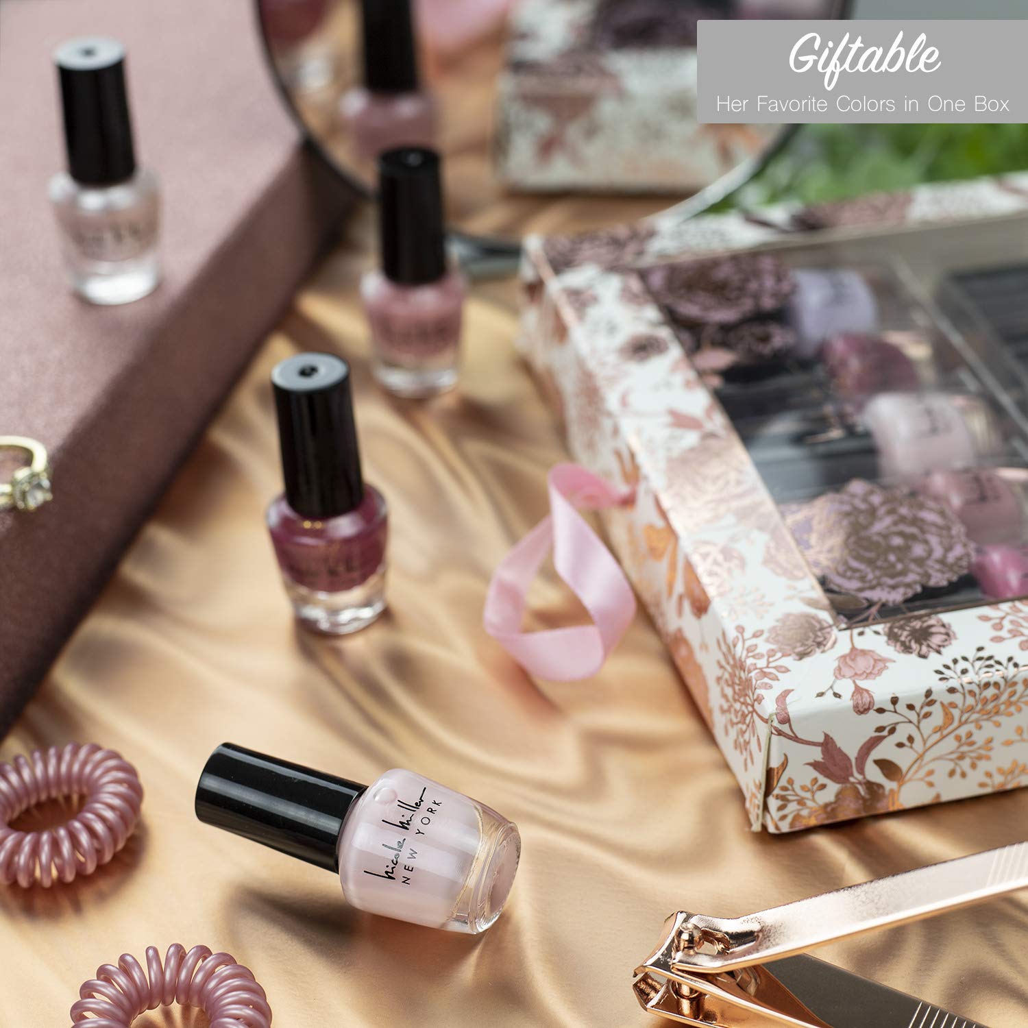 Nicole Miller Nail Polish Set, 15 Mini Nail Polish Colors, Polish Kit