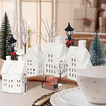 【SHEGAIA】Christmas Limited Edition 美白セット Amazon.com: 33 Pcs Ceramic Christmas Village Sets with LED Light