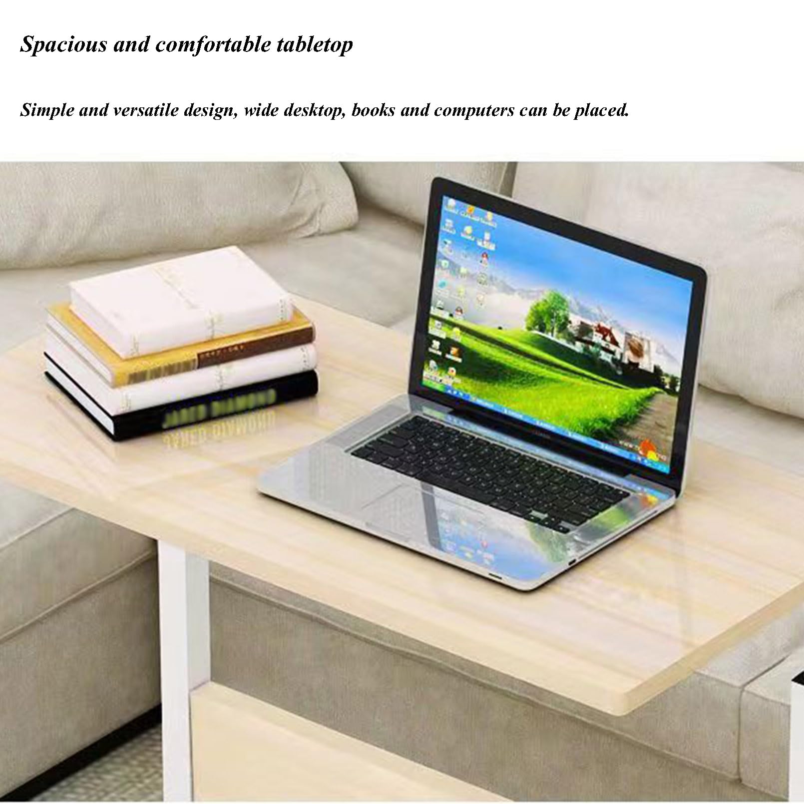 Scrivania per computer portatile a forma di C con ruote, comodino portatile per mangiare e lavorare da casa, regolabile in altezza, leggero, ideale per hobby e attività