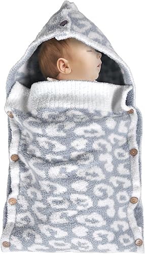 Miniatura 35 de JOOJA Manta para bebé recién nacido, para niños y niñas, esencial para bebés de 0 a 6 meses, para recibir mantas de punto, saco de dormir, Cheetah