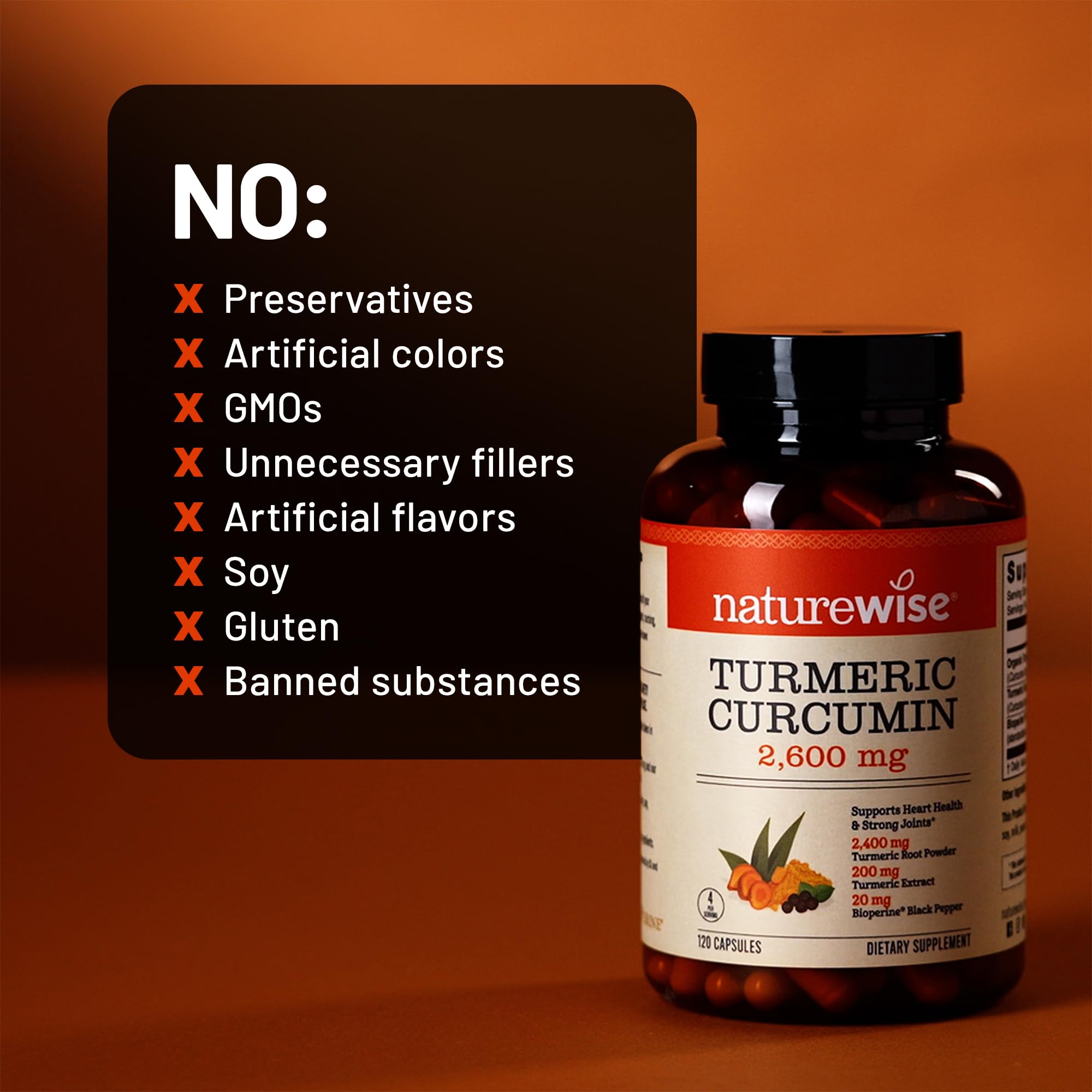 NatureWise Turmeric Curcumin 2600mg, Organic Turmeric 2400mg, 120 Capsules — Amazon image 10