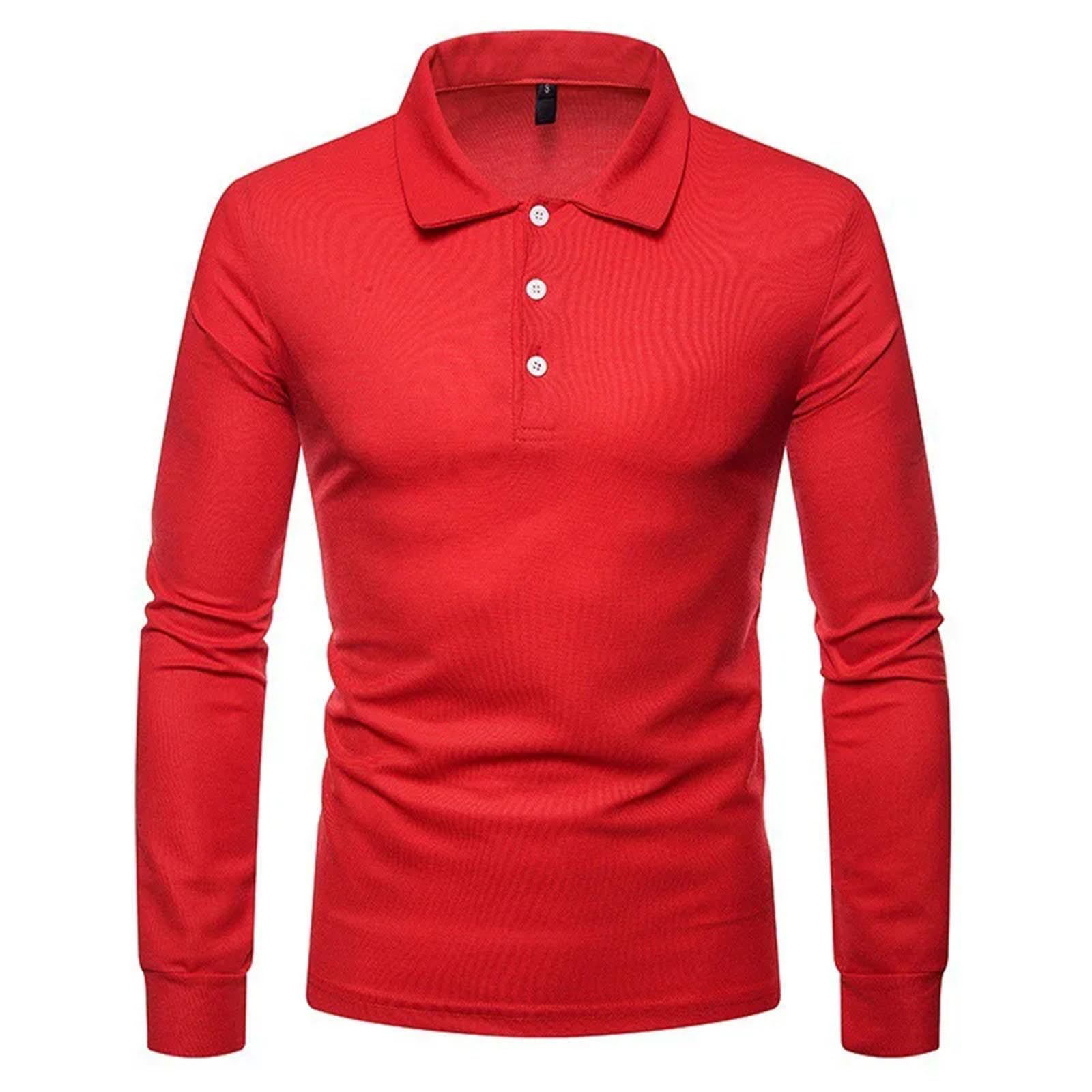 Herren Mode Golf Poloshirt Herren Kragen Slim Fit Schnelltrocknend Sport Langarm Casual T-Shirt