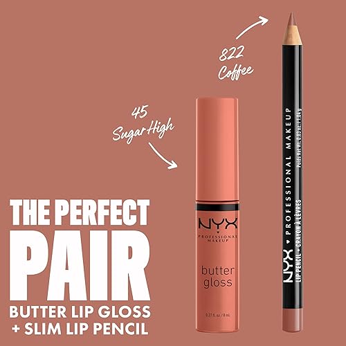 Miniatura 99 de NYX PROFESSIONAL MAKEUP Butter Gloss - Brillo de labios no pegajoso, tono marrón achocolatado (Ginger Snap)