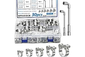 smseace T-Bolt Hose Clamp Assortment Kit