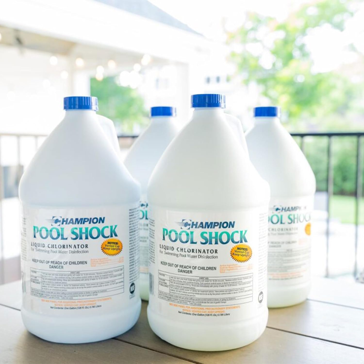 CPDI Champion Pool Shock - Ready to Use Liquid Chlorine - Commercial Grade 12.5% Concentrated Strength - 4 Gallon, Light Yellow