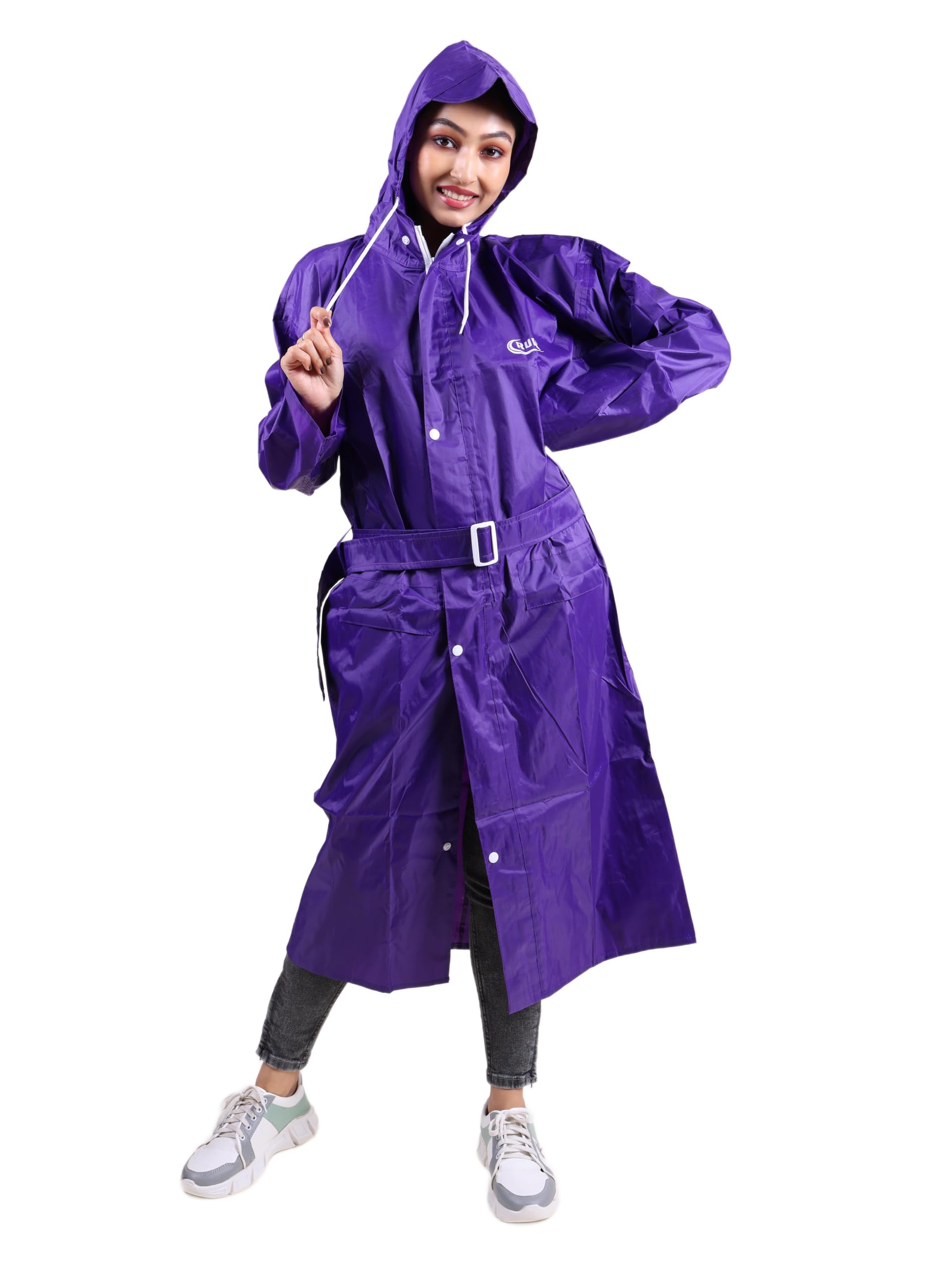 rupa Rainsuit Women Waterproof PVC Raincoat with Hood & Carry Bag | Lightweight Rainwear for Women with Front Zip | Solid Color | Standard Length | Pack of 1-picture-45