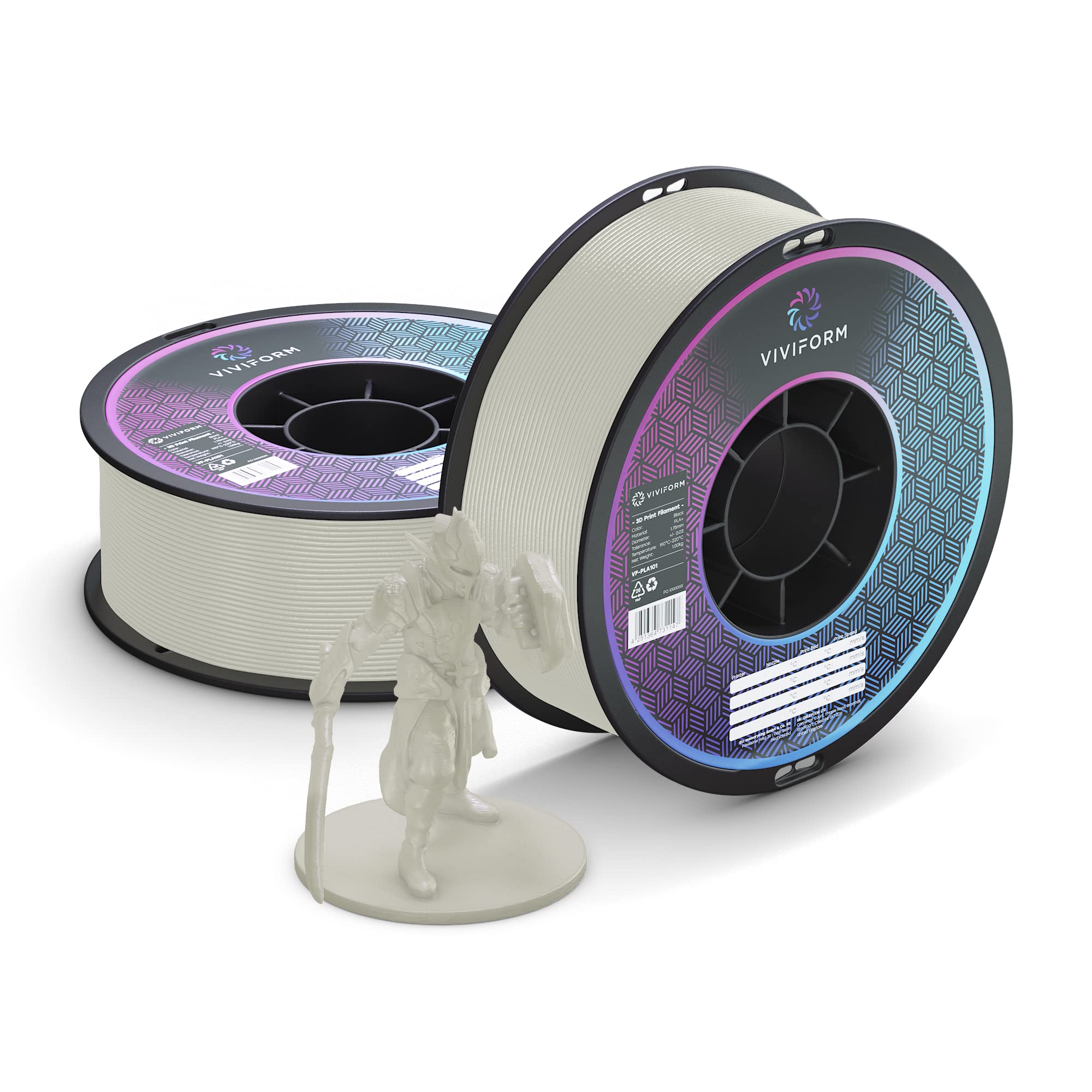 Filament PLA do drukarki 3D, rolka 1 kg, Ø 1,75 mm +/- 0,03 mm, zielony świecący, VF-PLA301, 1 kg