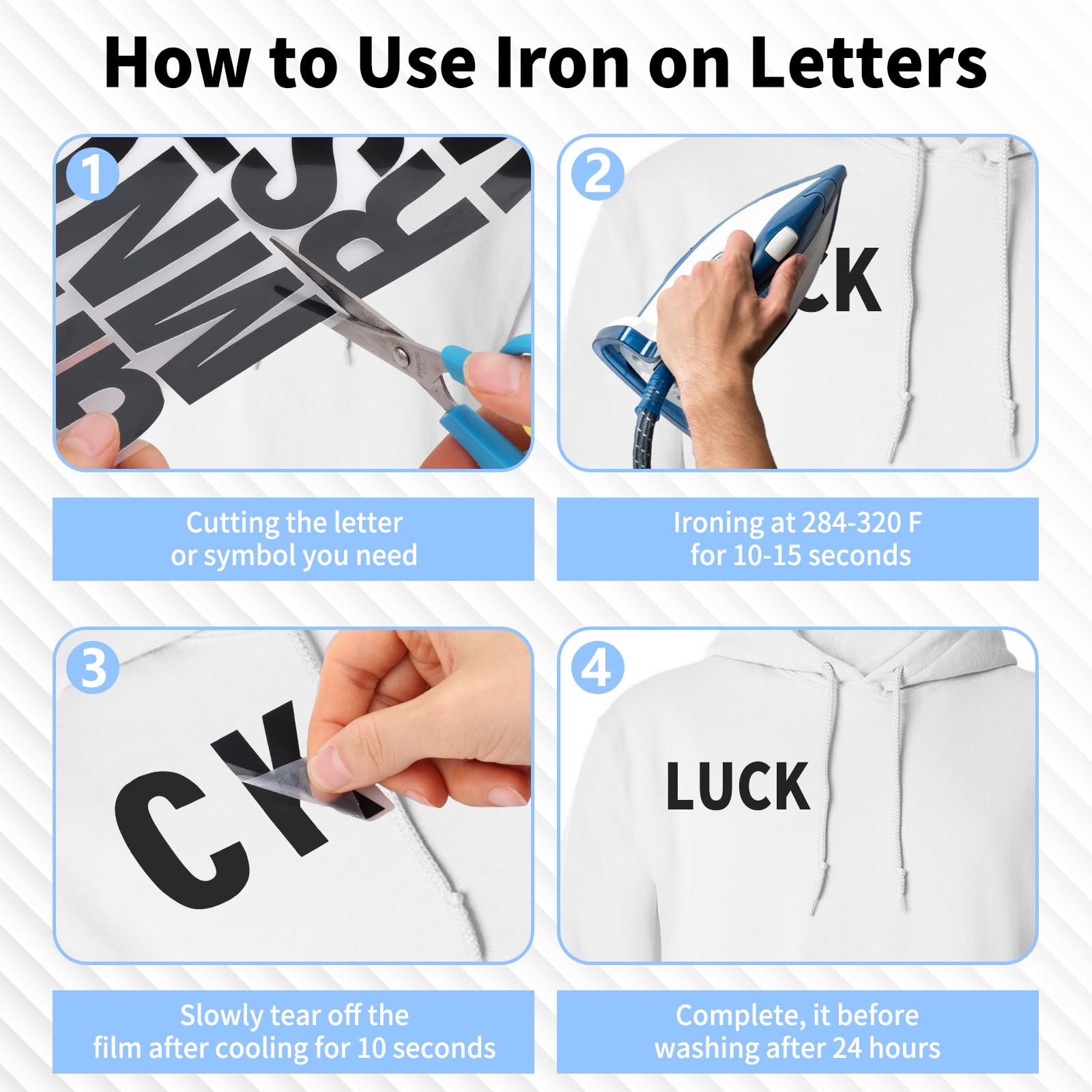 15 stuks witte iron-on nummers warmteoverdracht letters opstrijken en cijfers voor kleding T-shirt uniform DIY stof