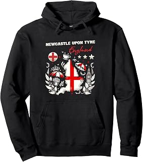 Newcastle Upon Tyne England Flag Map British Travel Souvenir Pullover Hoodie