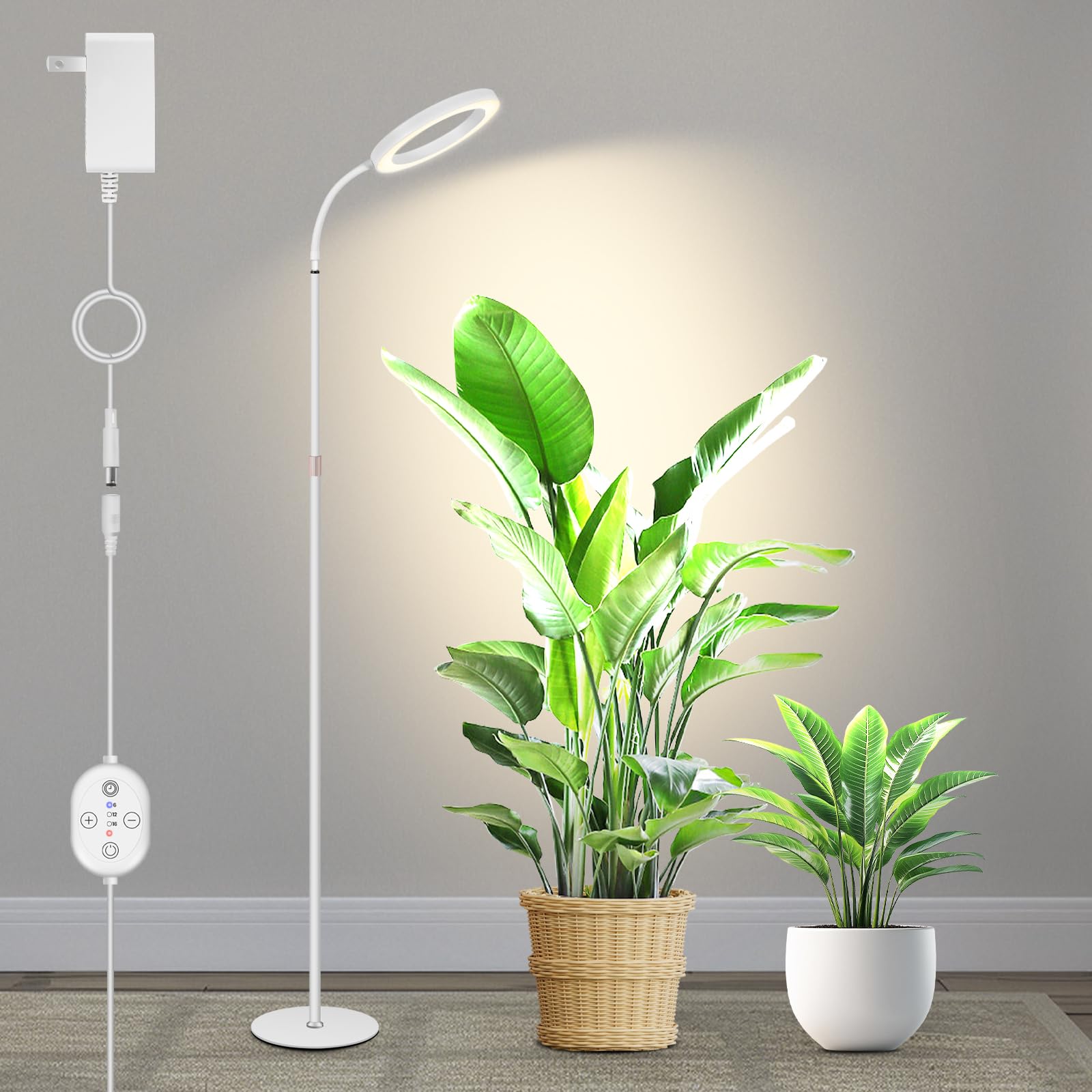 Lampe horticole LED LUMILEDS 24V 20W spectre complet 660 nm, hauteur réglable 56-178 cm, minuterie & gradation