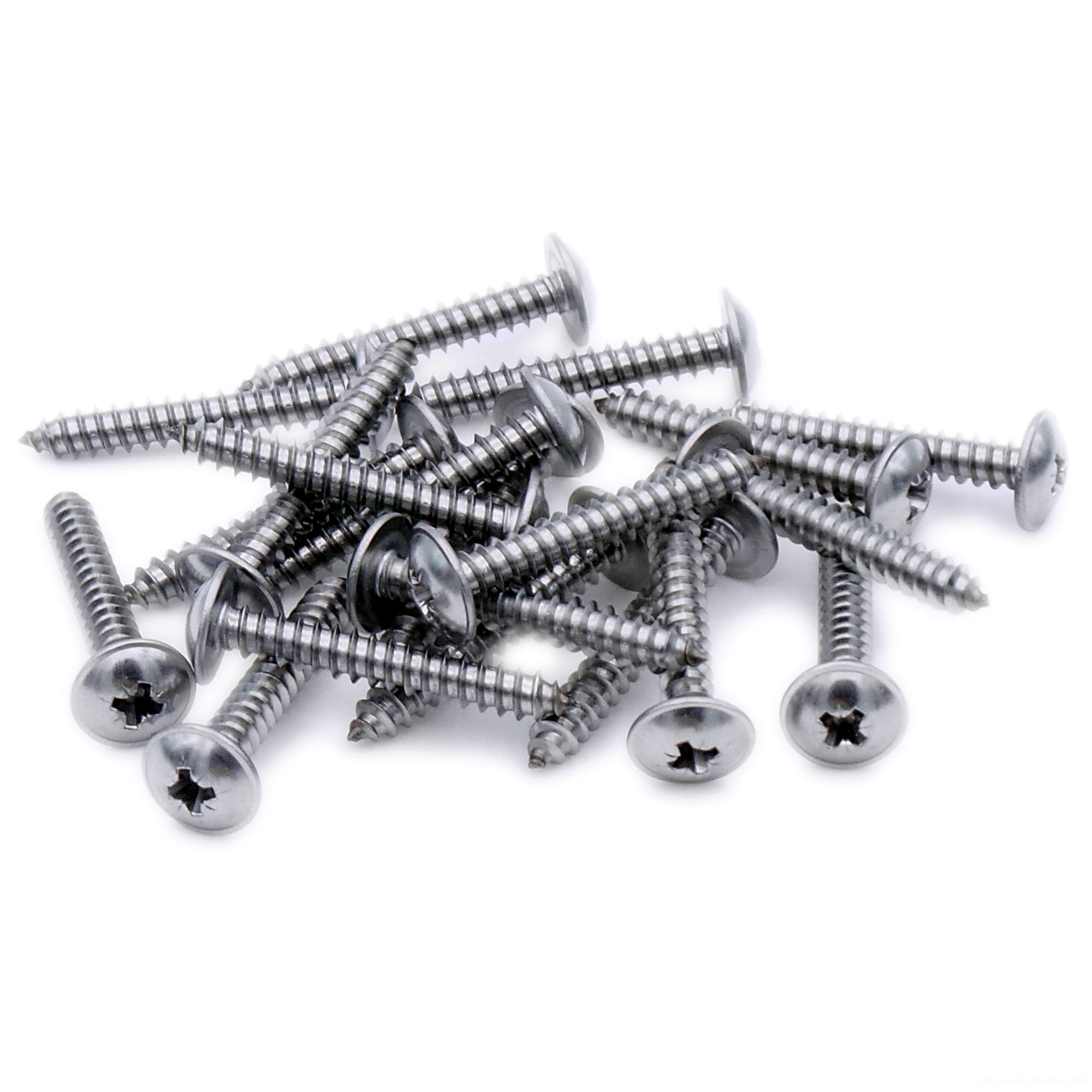 Singularity Supplies No.4 X 0.5 (2.9Mm X 13Mm) Pozi Flanged Self-Tapping Screw - Stainless Steel (A2) (Pack Of 20)