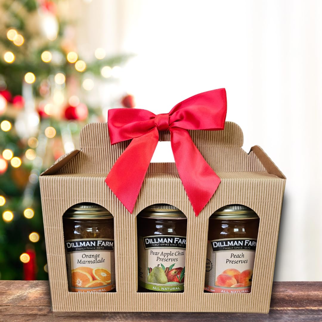 Dillman Farm All Natural Premium Preserves Giftboxes (Cherry Preserves, Dark Sweet Cherry Preserves, Cherry Amaretto)-Gluten-Free, Non-GMO, Vegan, Kosher, Eco-Friendly, Preservative Free, Corn Syrup Free - Made in USA, 16oz each. Gourmet Holiday Gifts, Hostess Gifts, Corporate Gifts, Special Occasions. (Cherry, Dark Sweet Cherry, Cherry Amaretto)