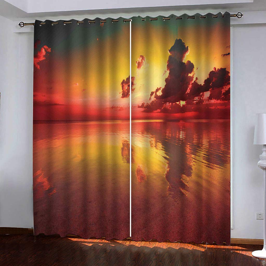 Draperies tombé lourd rideaux occultants opaques haut de gamme imprimés 3D pour grande fenêtre