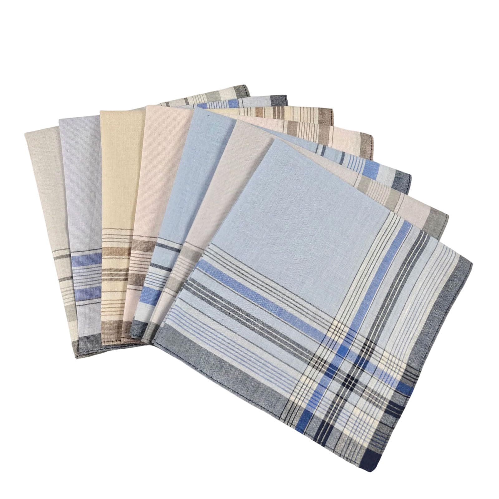 Kaeltsyn Sturdy Cotton Handkerchief for Men Nostalgics Designs Quick Drying Fabric Gift Traditional Men ' s Handkerchief