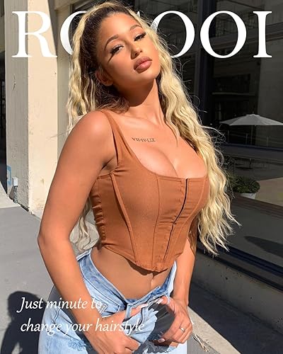 Miniatura 4 de Extensión de cola de caballo de 26 pulgadas de largo, color negro, para mujer, extensiones de cabello sintético largo, rizado, ondulado, con clip,