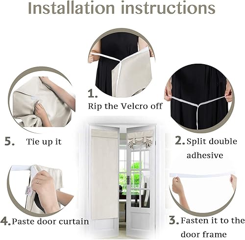 Vista 19 de Flamingo P Tricia - Cortinas opacas para puerta con ventana (26 x 68 pulgadas)