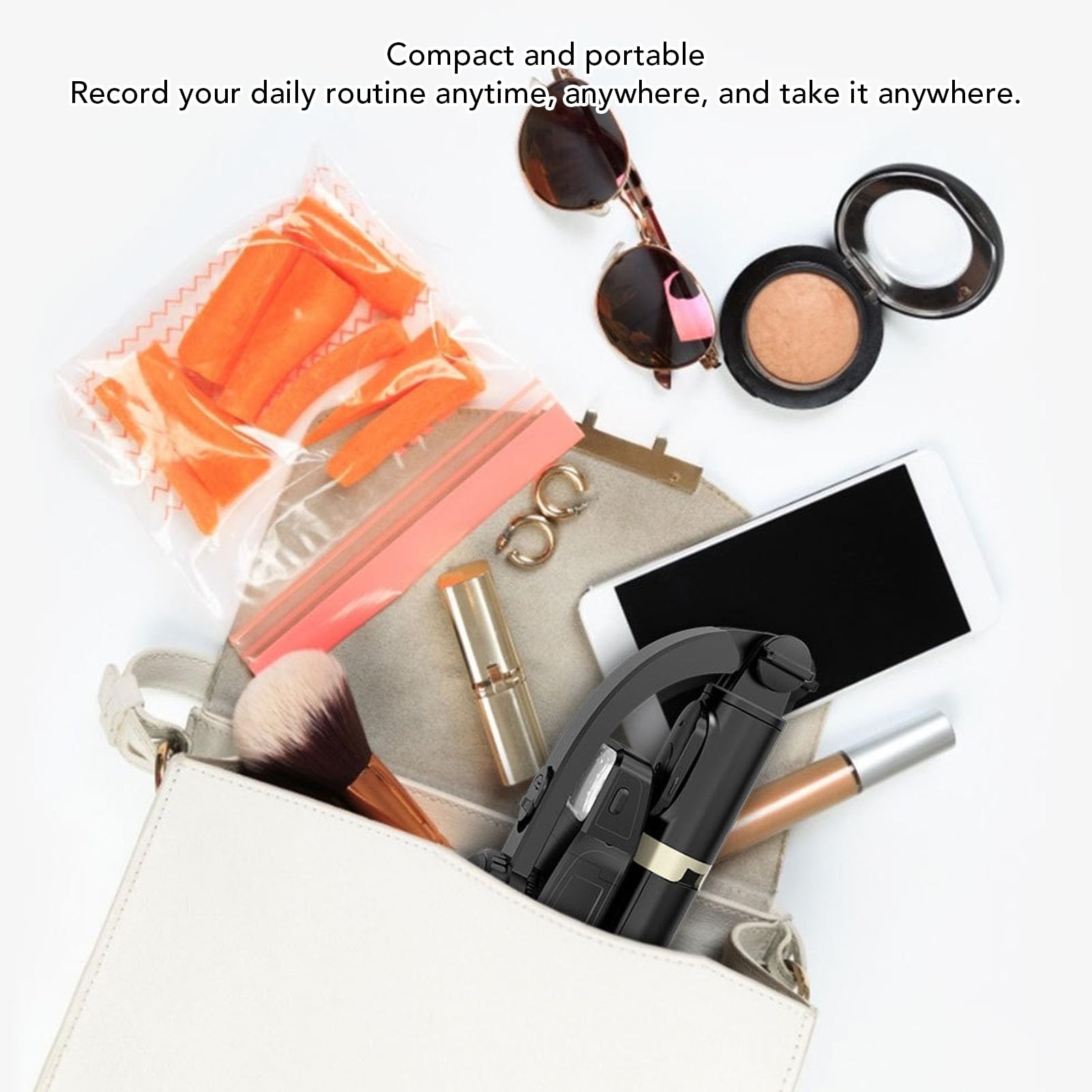 Stabilisateur De Téléphone à Cardan, Stabilisateur De Tête De Bâton De Selfie 360° Pivotant Et Anti-Chocs avec Télécommande Support Portable Pliable pour Téléphone Portable