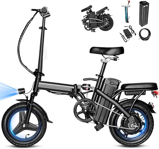 Electric Bike for Adults, Ebike, Electric Bicycle with 576WH Removable Battery,14"/20" Folding Ebike, 20MPH,20+ Miles(MAX),500W High Motor,Multi-Shock Absorption,UL 2849,Commuting Mini E Bikes