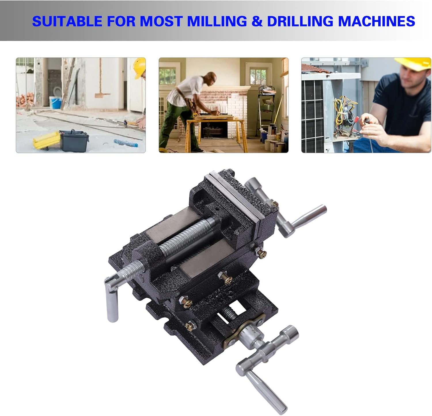 3" Cross Slide Drill Press Vise, Compound Bench Table Bench Top Woodworking Clamp Vise Fixture Cross Slide Table for Mini Drill Milling Machine (3 in)