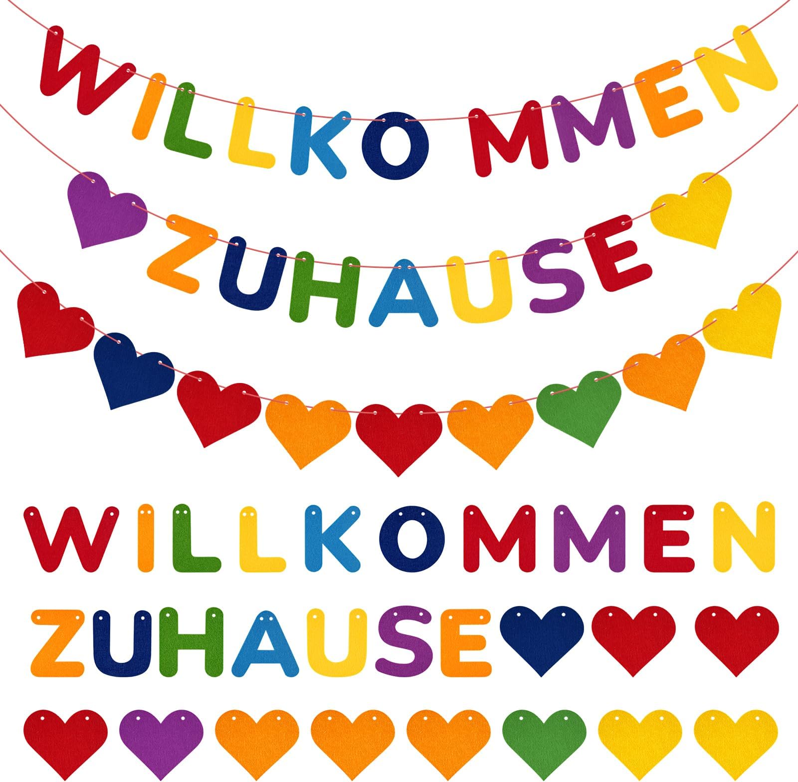 Willkommen Zuhause Girlande - Welcome Home Banner Baby Einzug Partydeko