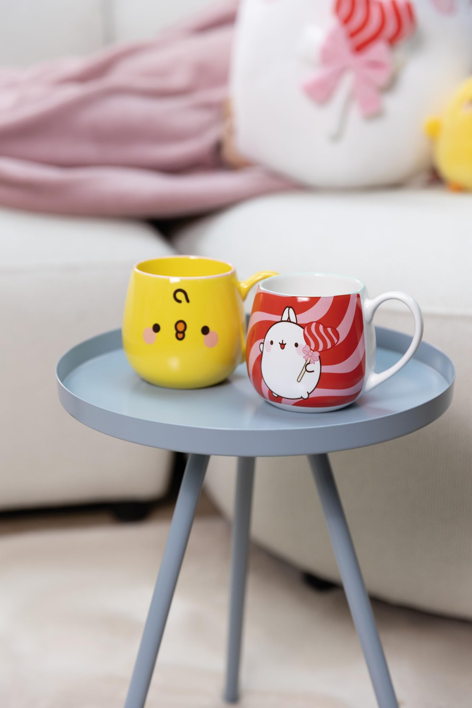 NICI 62797 kubek Piu Piu, z banderolą, porcelanowy kubek, starannie zaprojektowany, uroczy dodatek do kuchni, biura i domu, słodki prezent dla ukochanej osoby, 400 ml 8 x 9 cm, żółty