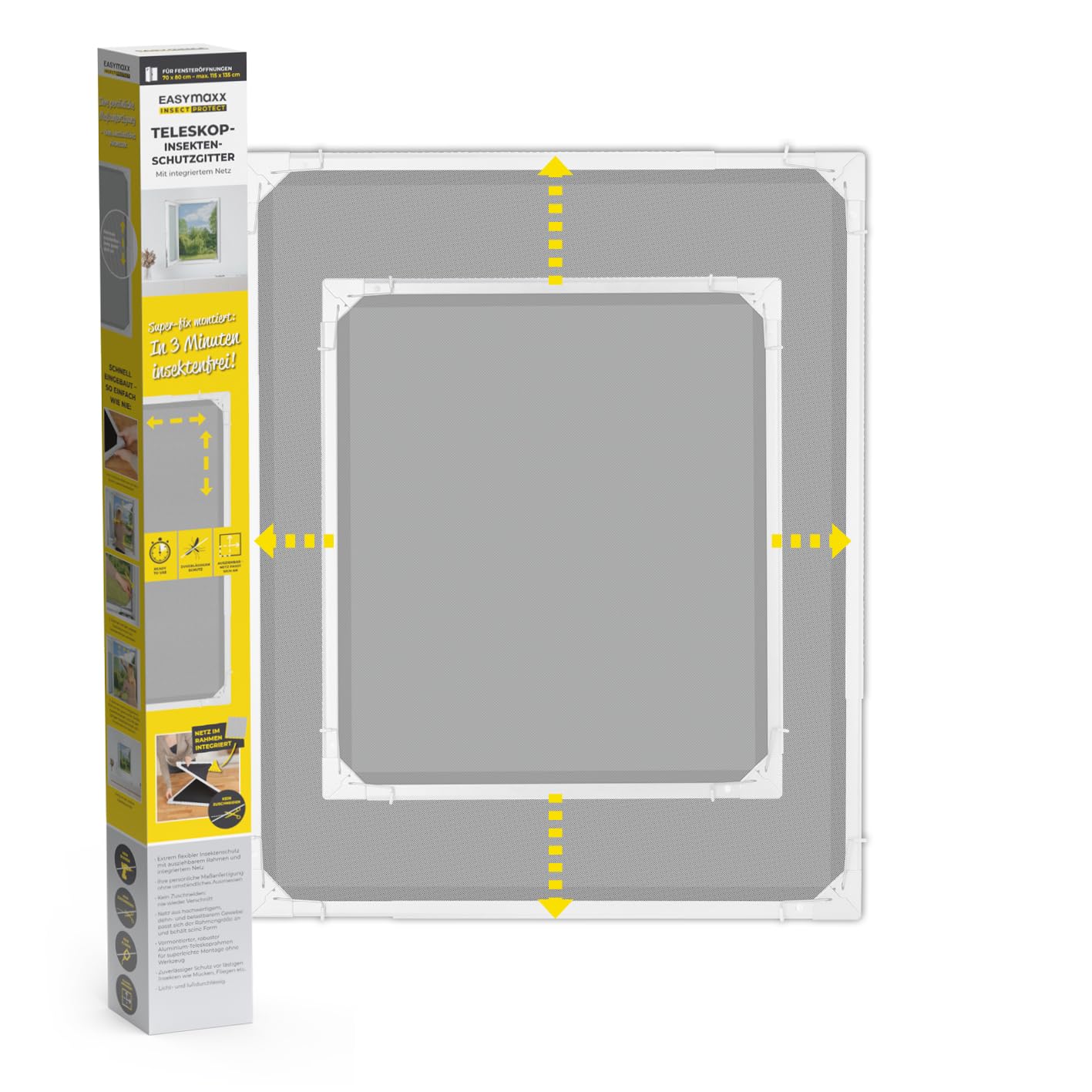 EASYmaxx Insect Protect Teleskop-Insektenschutzgitter