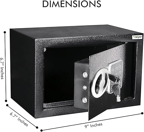 Miniatura 2 de Caja de seguridad electrónica para el hogar y la oficina con teclado digital y llaves, cajas de bloqueo para dinero, cajas de seguridad para el