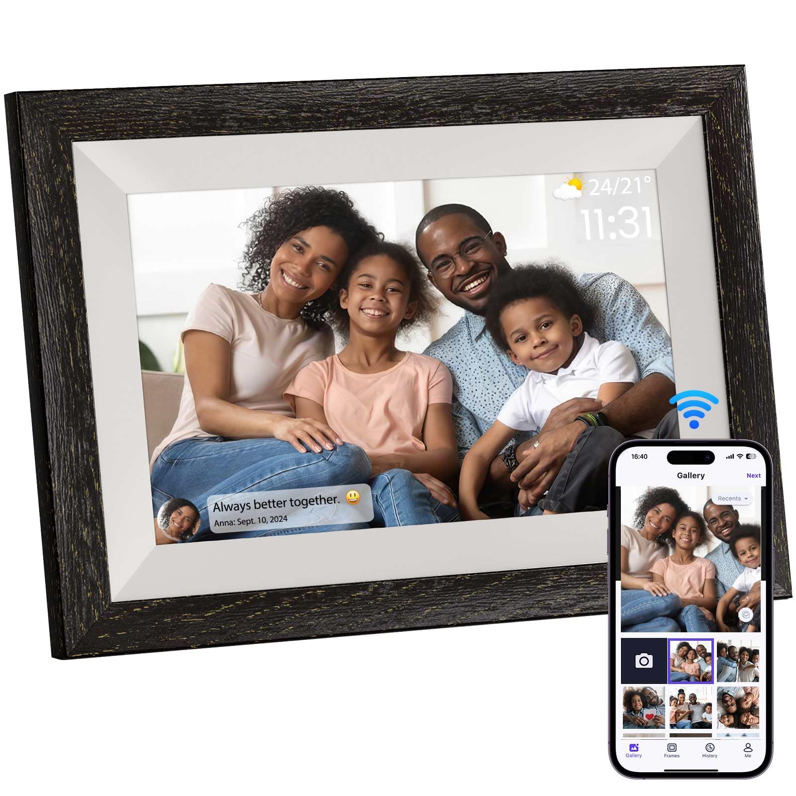 Ekasoco Digital Photo Frame 10.1 Inch, 1280x800 IPS Touchscreen Digital Picture Frame with 32GB Storage, Electronic Photo Frame Auto-Rotate EasySetup Share Photos & Videos Anywhere via Uhale APP
