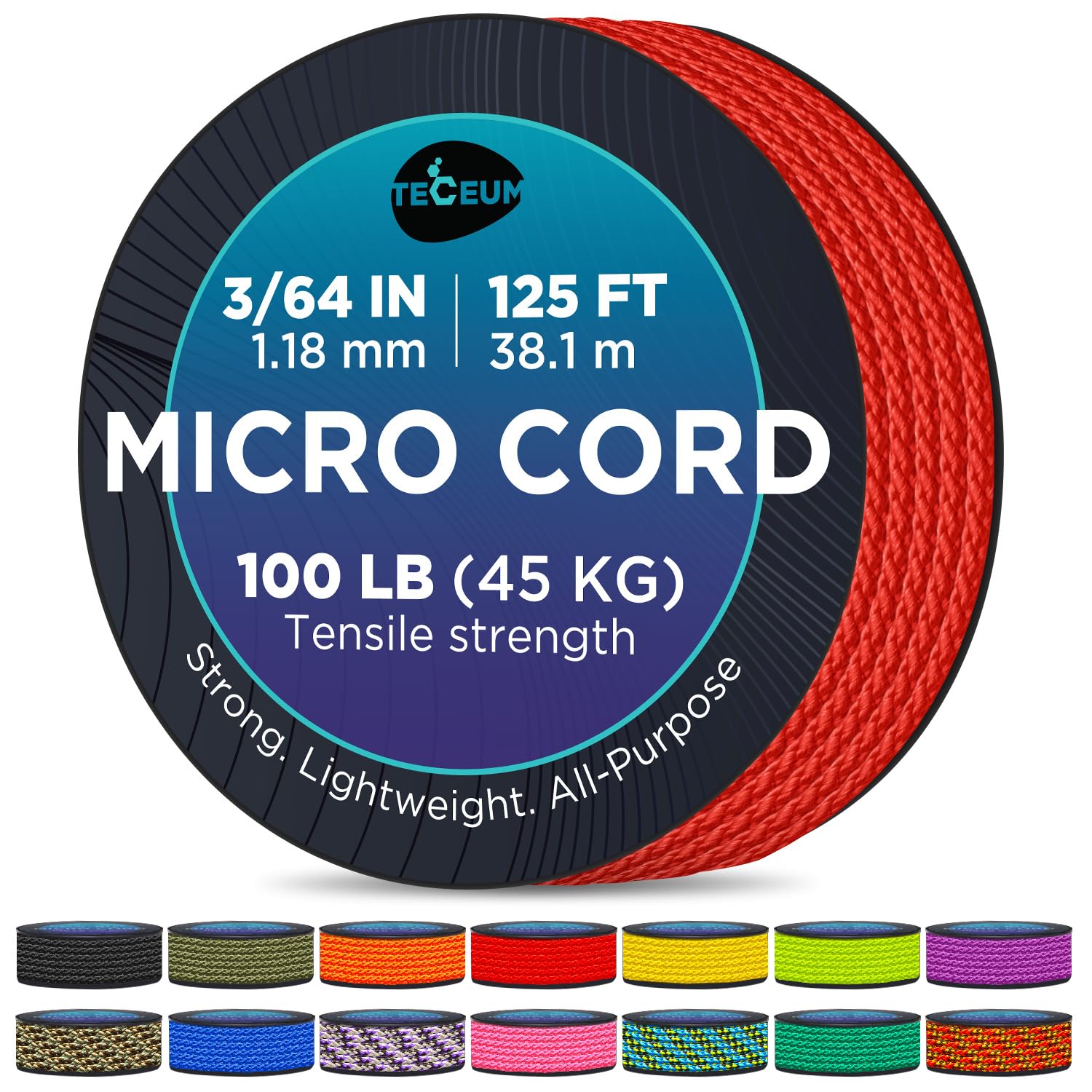 Micro Paracord: 1.18 mm de Grosor. Color: Naranja (Orange). Longitud - 38.1 m (125 ft). Resistencia a la tracción: 45.35 kg. Delgado, Ligero y Fuerte. Viene en una Bobina compacta y Conveniente — view 15