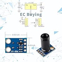 Vista 7 de MLX90614ESF-DCI Non-Contact Infrared Temperature Sensor Module High Precision Infrared Temperature Sensor Module Long Distance 50cm Serial Port IIC