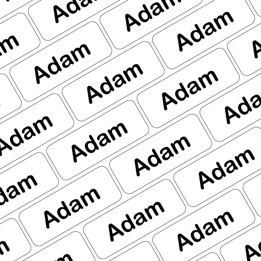 My Nametags® 175 Mini Name Stickers Pack| Personalised Small Labels for School Supplies Like Pens, Pencils, Markers & Other Stationery | Waterproof No-Iron Mini Tags for All Ages | Plain Stickers