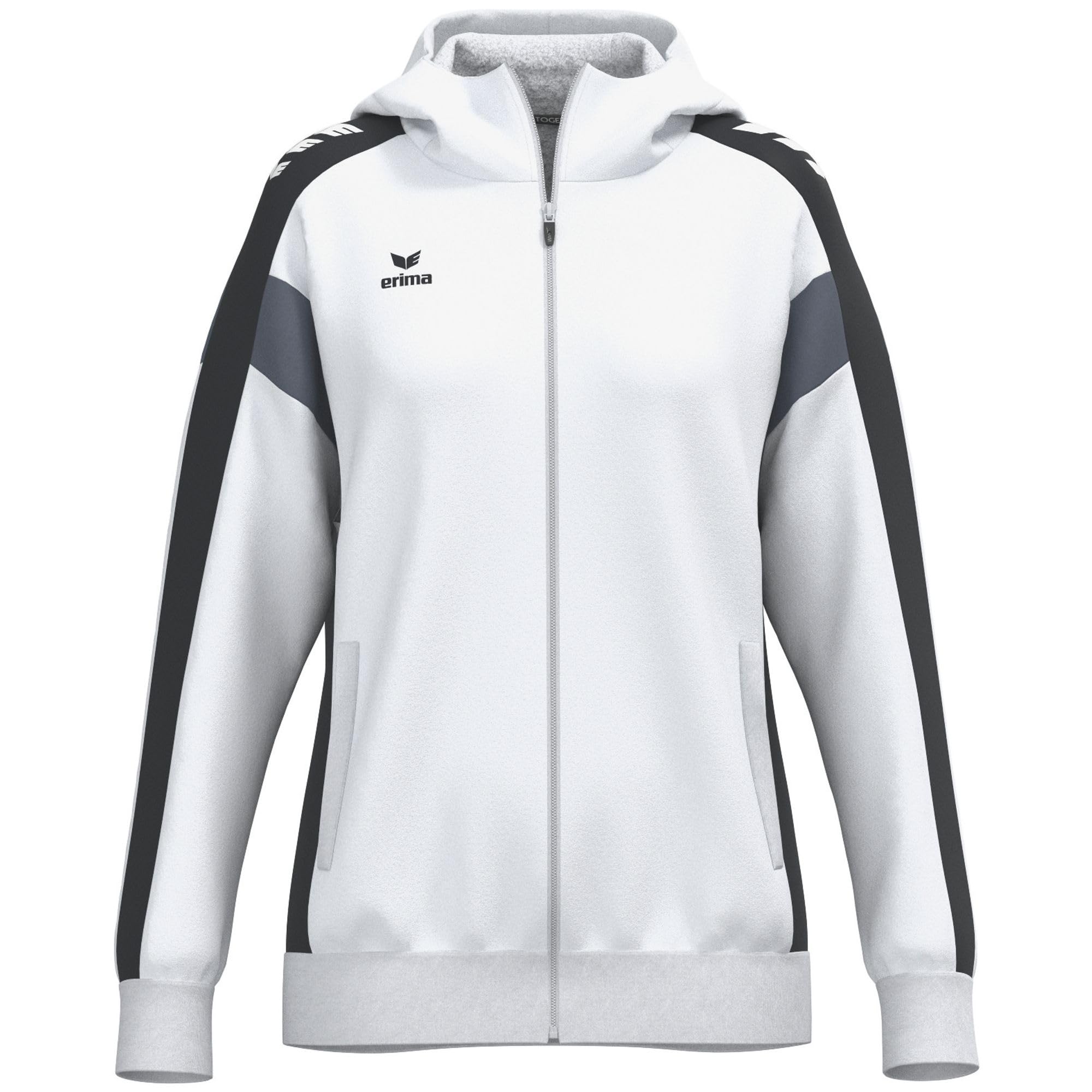 Erima Women's Celebrate 125 Training Jacket With hood (1032540), white/black, 42