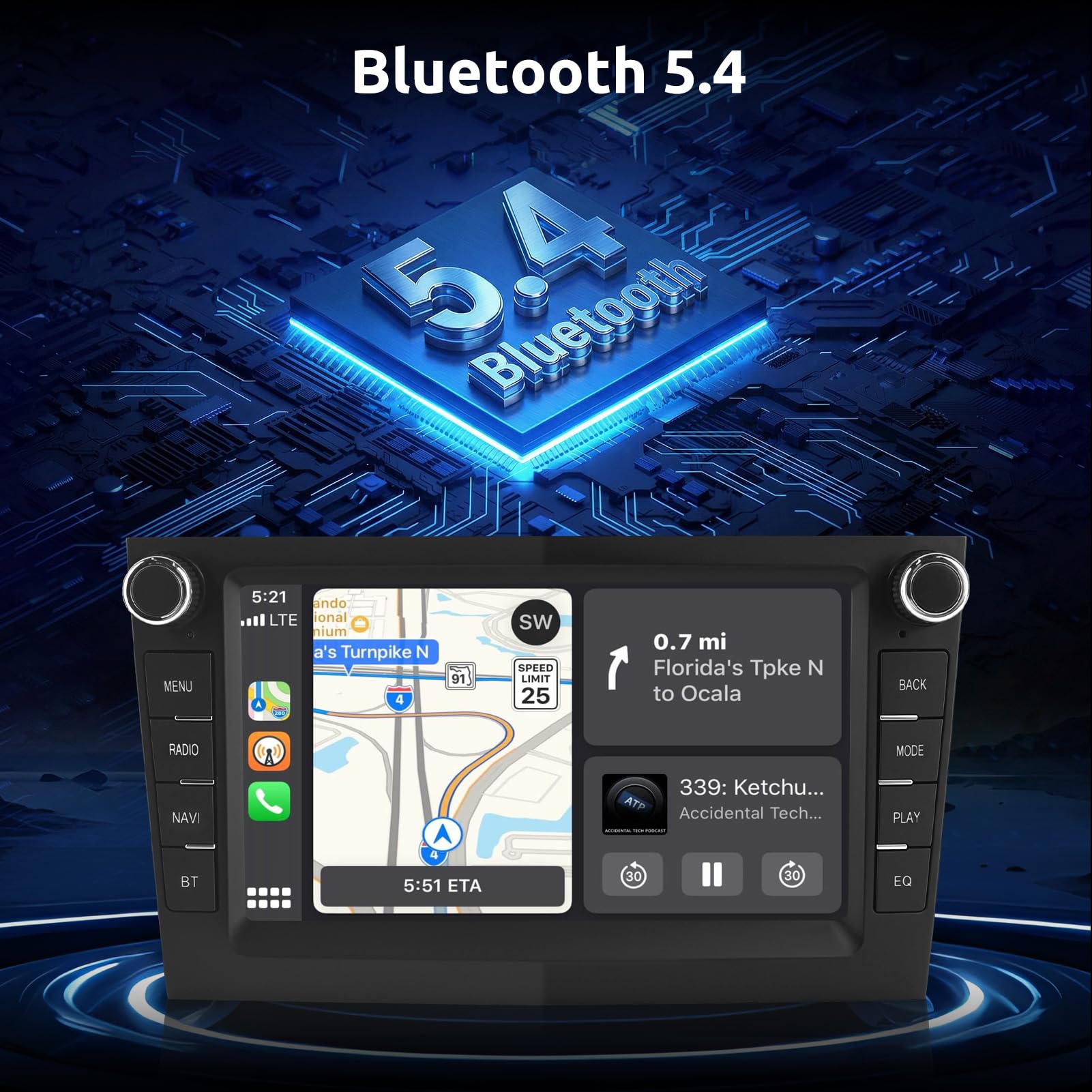 ESSGOO True 4+64G Drahtloses Autoradio mit Android Auto und CarPlay Für Vauxhall Opel Corsa C/D Zafira B Astra G/H Meriva Signum Combo, 7 Zoll Bluetooth Car Radio mit FM RDS GPS WiFi Rückfahrkameras - 5