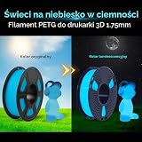 SUNLU PETG Glow in The Dark Zestaw filamentów,świecący filament PETG do drukarek 3D 1,75 mm,dokładność wymiarowa +/- 0,02 mm,łącznie 4kg,1kg na szpulę,(niebieski/zielony/czerwony/jasnożółty).