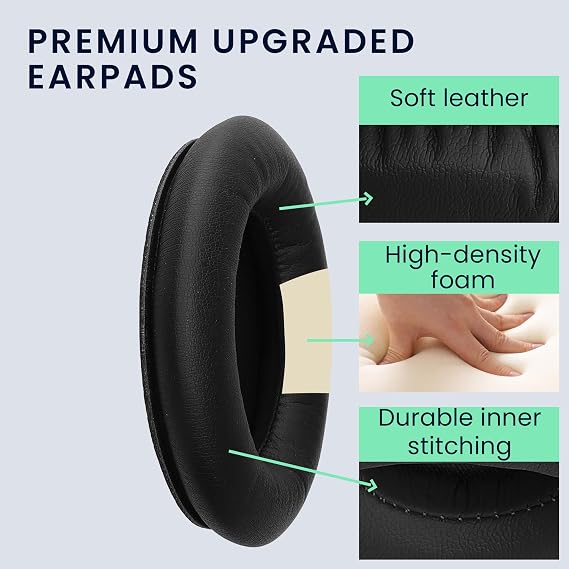 kwmobile Ear Pads Compatible with JBL Tour One Earpads - 2X Replacement for Headphones - Black