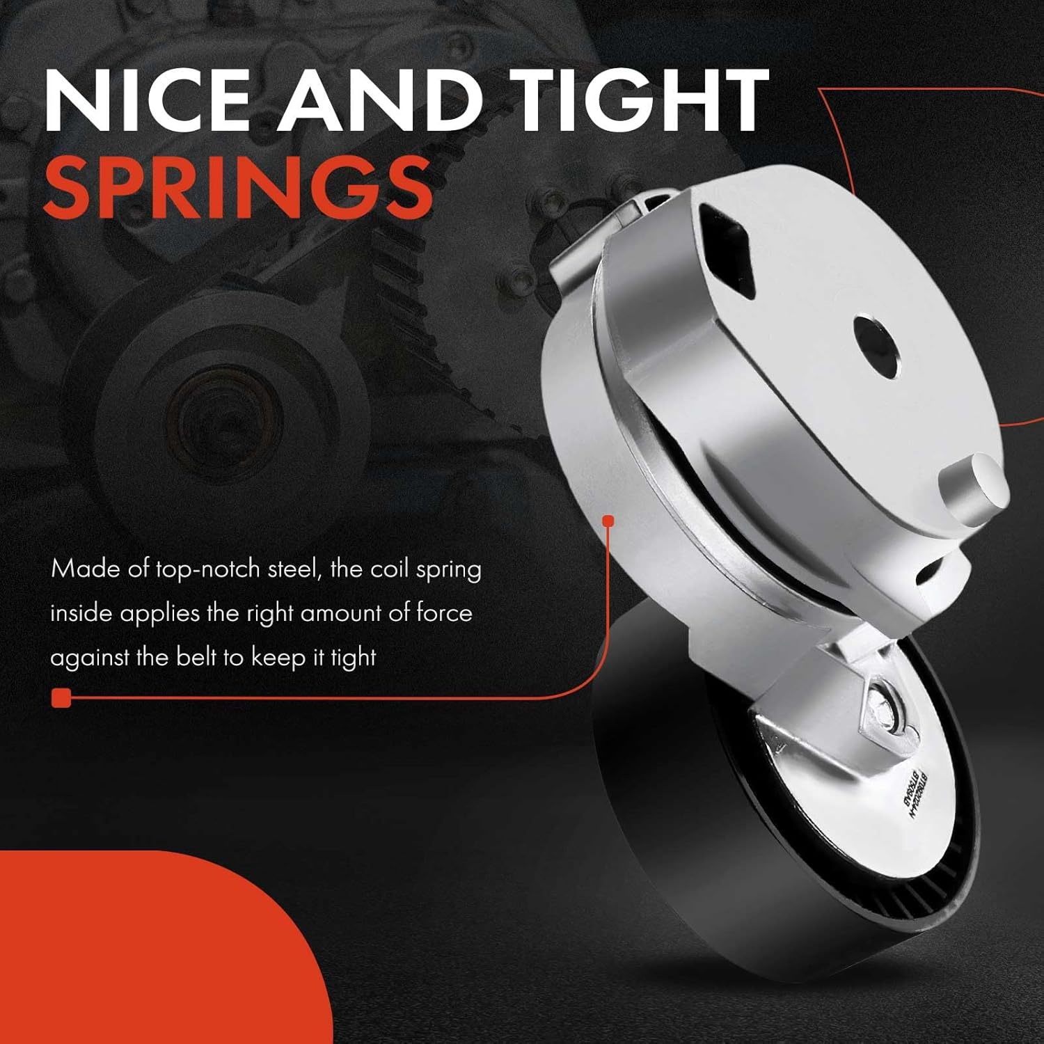 A-Premium Belt Tensioner Assembly with Pulley Compatible with Dodge Neon 2003-2005 &Chrysler PT Cruiser 2001-2010 2.4L, Replace# 04668509AB, 04668509AC