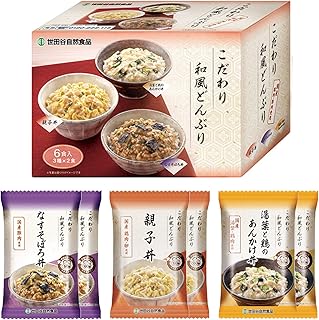 Amazon.co.jp: 世田谷自然食品 こだわり 和風どんぶり 3種セット (親子丼 湯葉と鶏のあんかけ丼 なすのそぼろ丼バラエティ×各2食セット / 6食入) 災害用 保存食 お歳暮 フリーズドライ 固形 インスタント 即席 具だくさん 具材 野菜 健康 : 食品・飲料・お酒