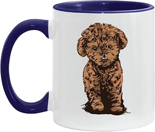 Cute Brown Poodle Dog Gift for Dog Lovers Gift Idea for Dog Owners 11oz 15oz Inner Color Accent Mug