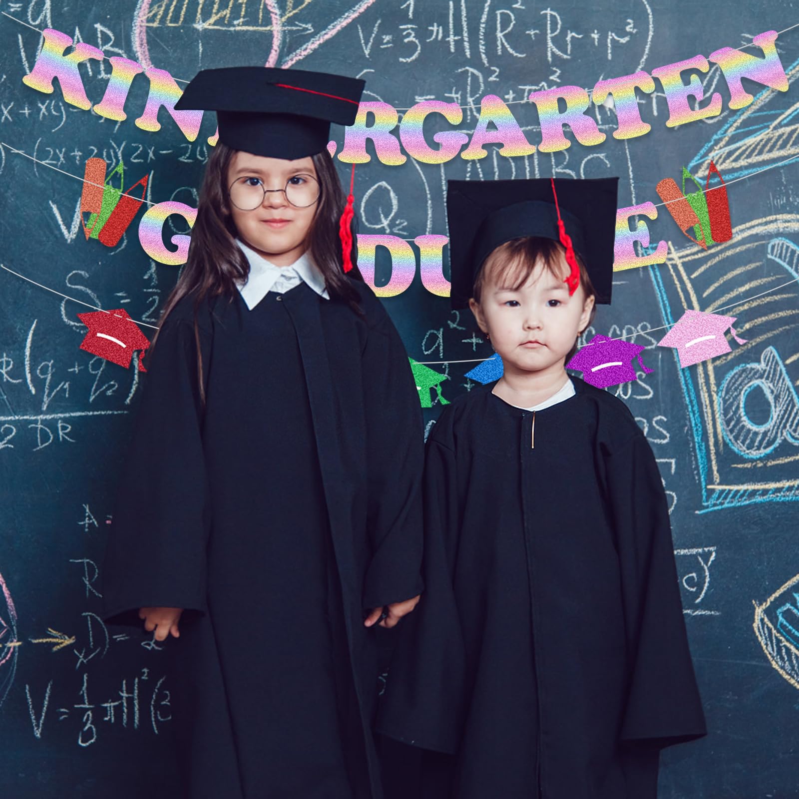 Kindergarten Graduation Decorations Banners, Preschool Graduation Decor, Congrats Grad Banners - Image 4