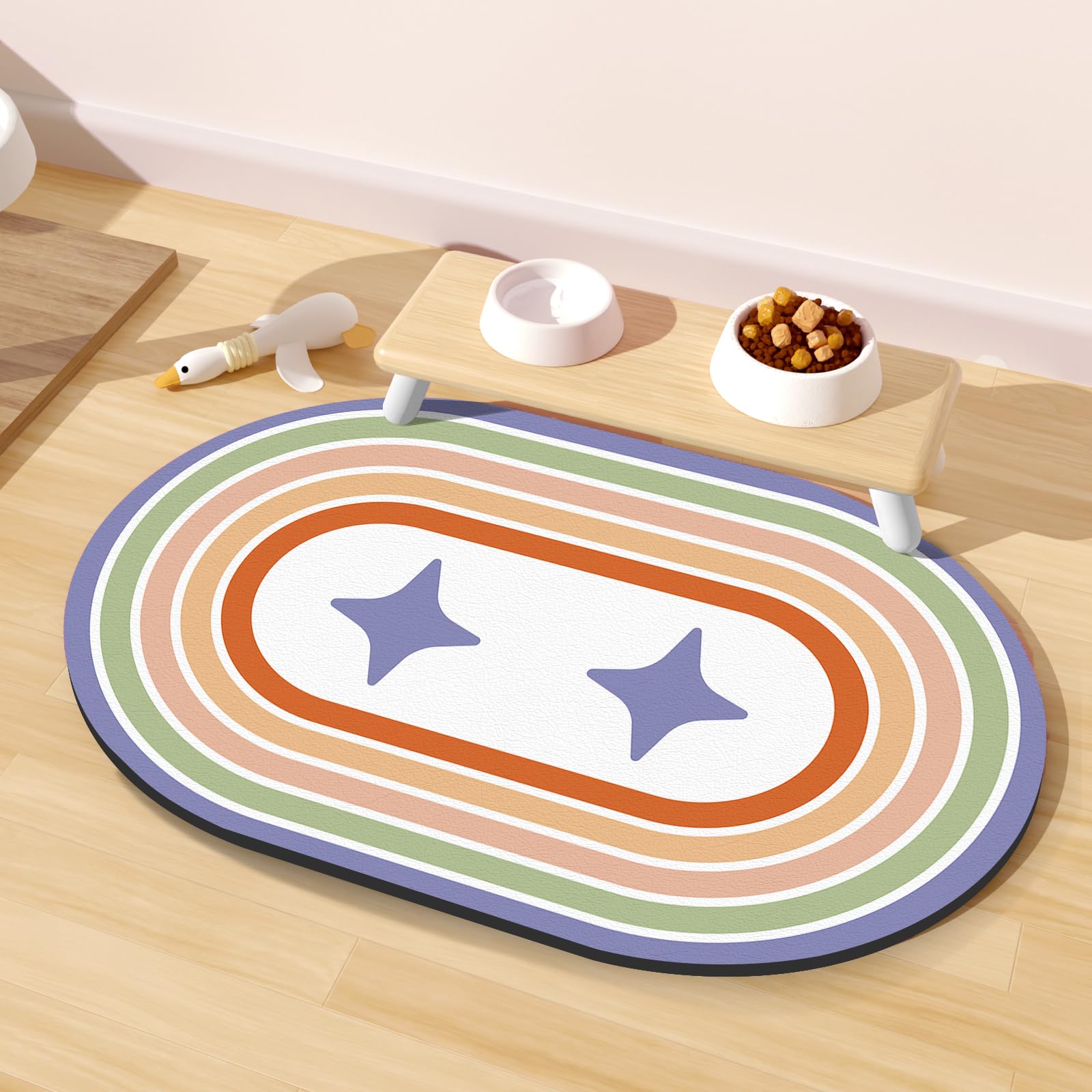 Dog Bowl Mat-Absorbent Dog Pet Food Mat, 51x30.5CM Anti-Slip Feeding Mat for Pet, Rubber Backing Dogs Food Mats for Floors, Easy Store Feeding Placemat for Dogs with Multiple Colors — image 1