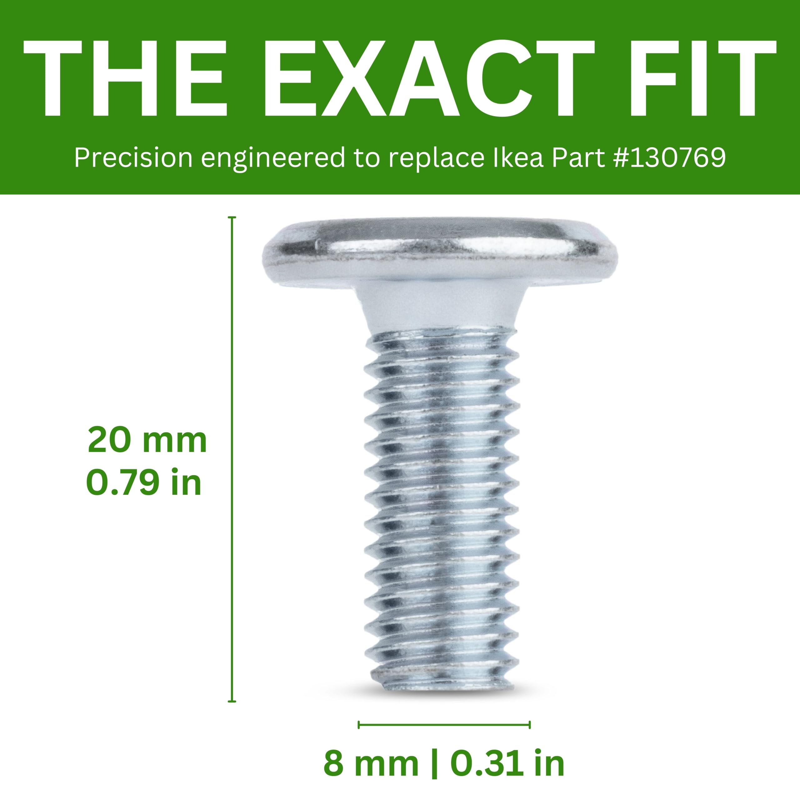 Spare Hardware Parts Replacement for IKEA Furniture Screw Metric Head Cap PF6S Screw (130769), Silver - Image 4