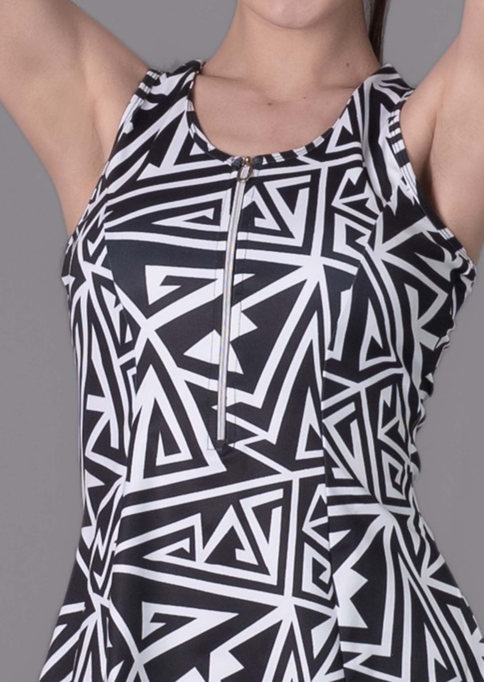 Keepfit Padded Swimset with Zipper top and Boyshorts for Women |Swimming Suit for Women 4