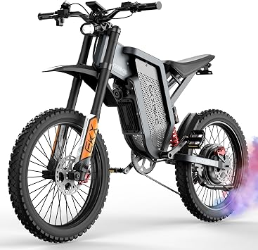Electric Dirt Bike for Adults 3000W6000W Peak Motor 60V 30Ah Removable Battery Full Suspension 50MPH Off-Road Electric Motorcycle Lightweight Aluminum Frame 90 Mile Range 350 Lbs Hydraulic Brakes