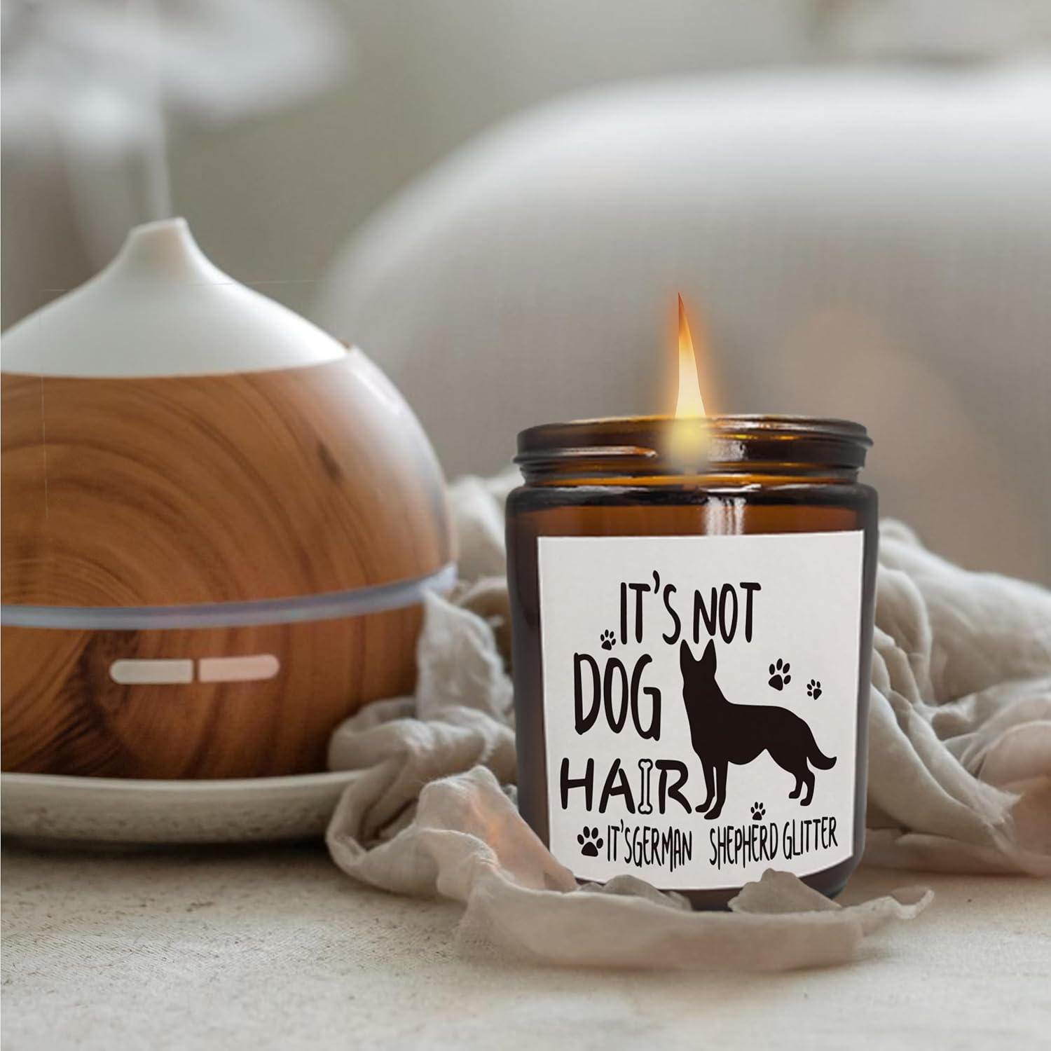 Mancheng-zi German Shepherd Candle - Glitter Scented Dog Gifts for Women, Men & Owners - Image 3