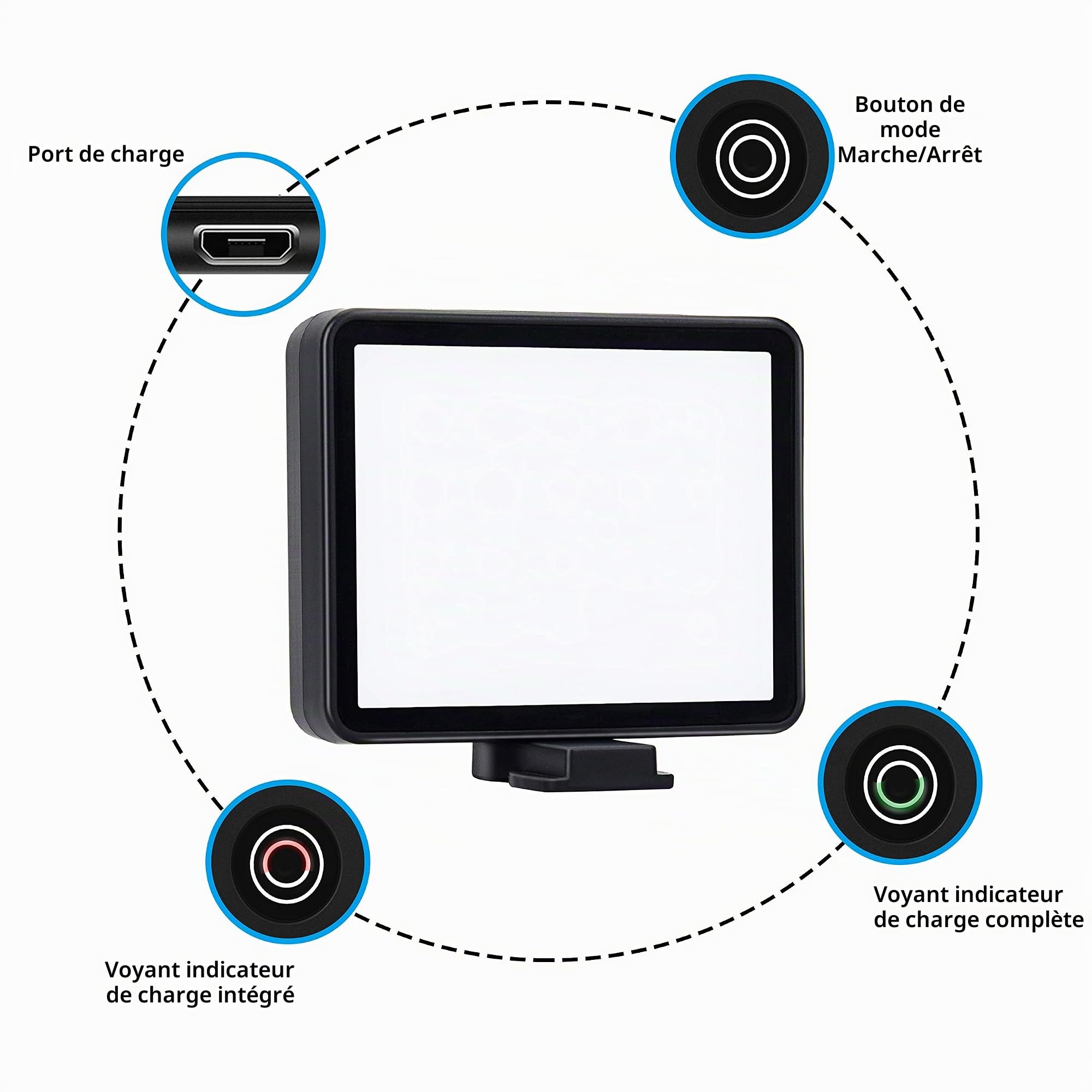 Suptig Lumière vidéo LED à intensité Variable, lumières Naturelles, lumières Chaudes compatibles avec Les caméras d'action GoPro, Akaso, DJI osmo