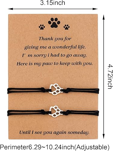 Miniatura 4 de Puppy Dog Bracelets for Women Men Dog Memorial Gifts for Dog Lover Friendship Gifts for Her His Couples Adjustable String