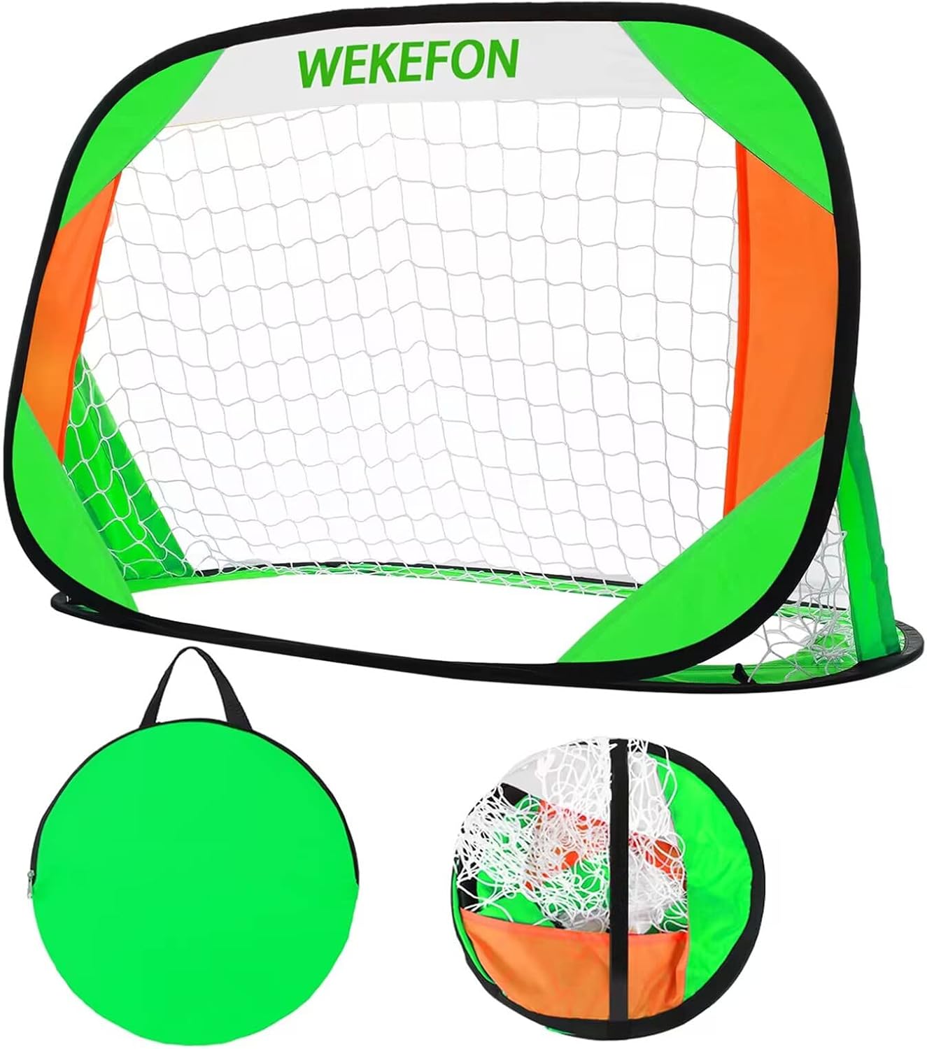 WEKEFON Soccer Goal Pop Up Portable Kids Soccer Net for Backyard and Training PopUp Folding