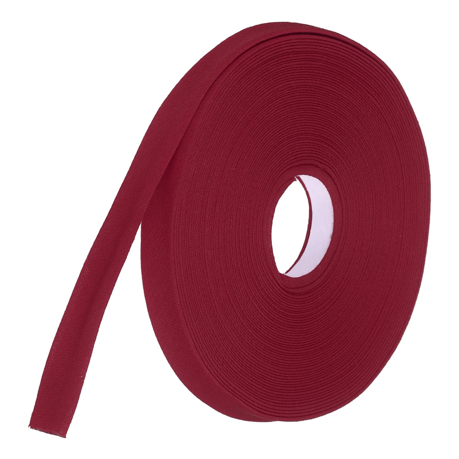 sourcing map 1.5cm Double Fold Bias Tape Polyester (Wine Red 14.6m) โ image 1