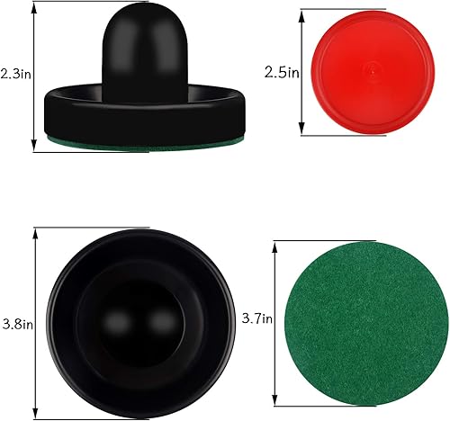 Miniatura 2 de Empujadores de hockey de aire y discos de hockey de aire rojo, asas de portería, accesorios de repuesto para mesas de juego (4 Striker, paquete de 4