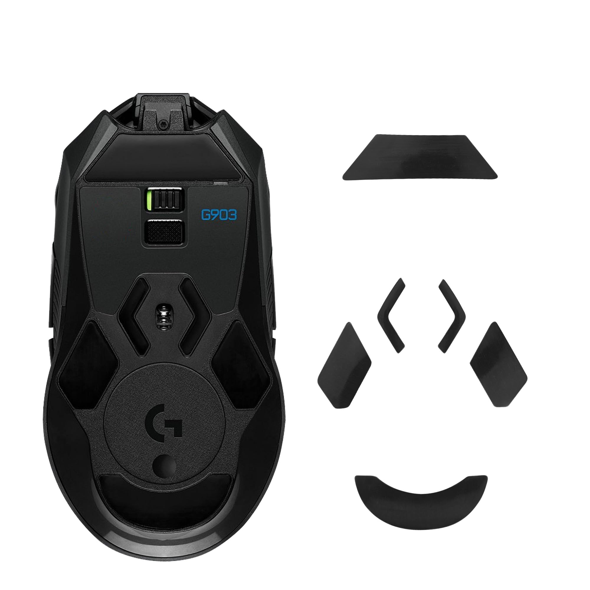 kwmobile Podkładka pod mysz kompatybilna z Logitech G903 - samoprzylepna wymienna podkładka pod mysz z miękkiej gumy - czarna